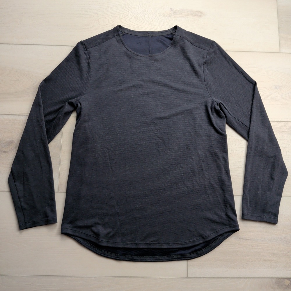 Lululemon Drysense Long Sleeve Shirt Mens Small Charcoal Grey Crew Neck